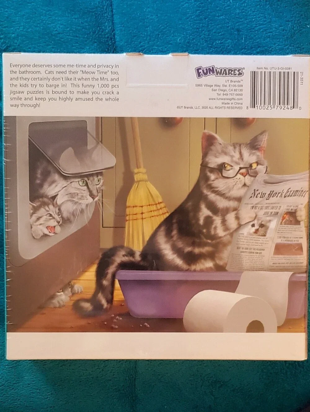 Meow Time Cat Puzzle - Gray Cat Design